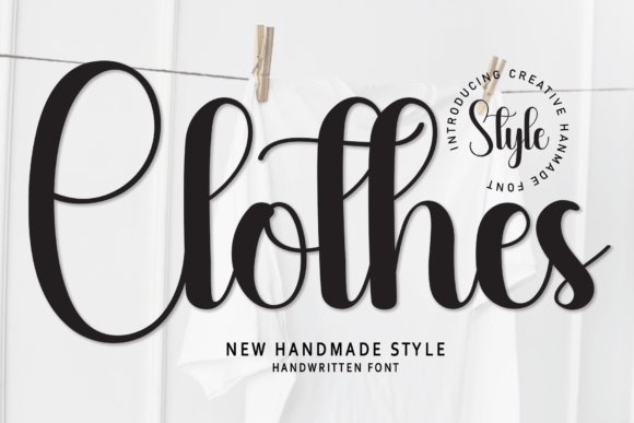 Clothes Font: A Romantic Script for Handmade Product Designs